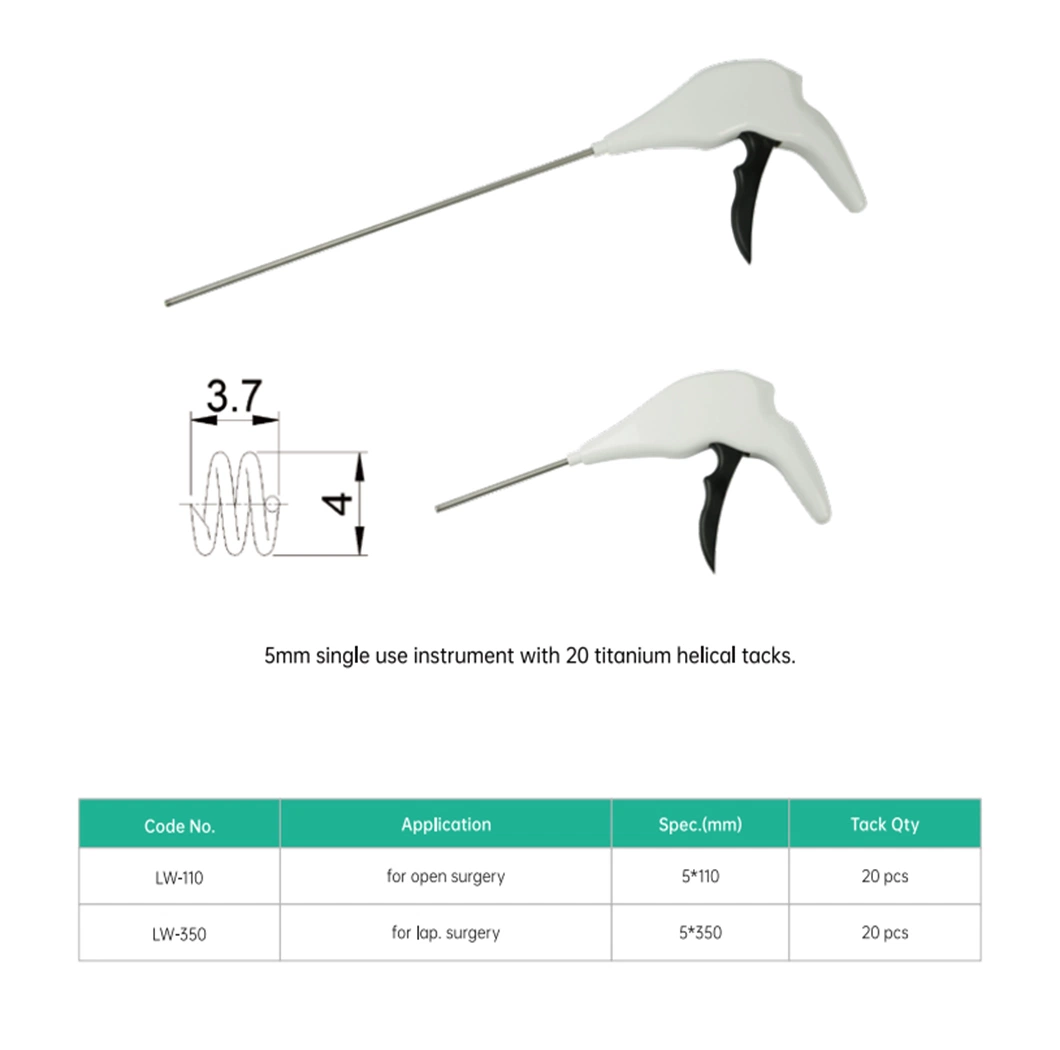 Hernia Stapler Surgery Use Endo Titanium Surgical Mesh Tacker with CE& ISO